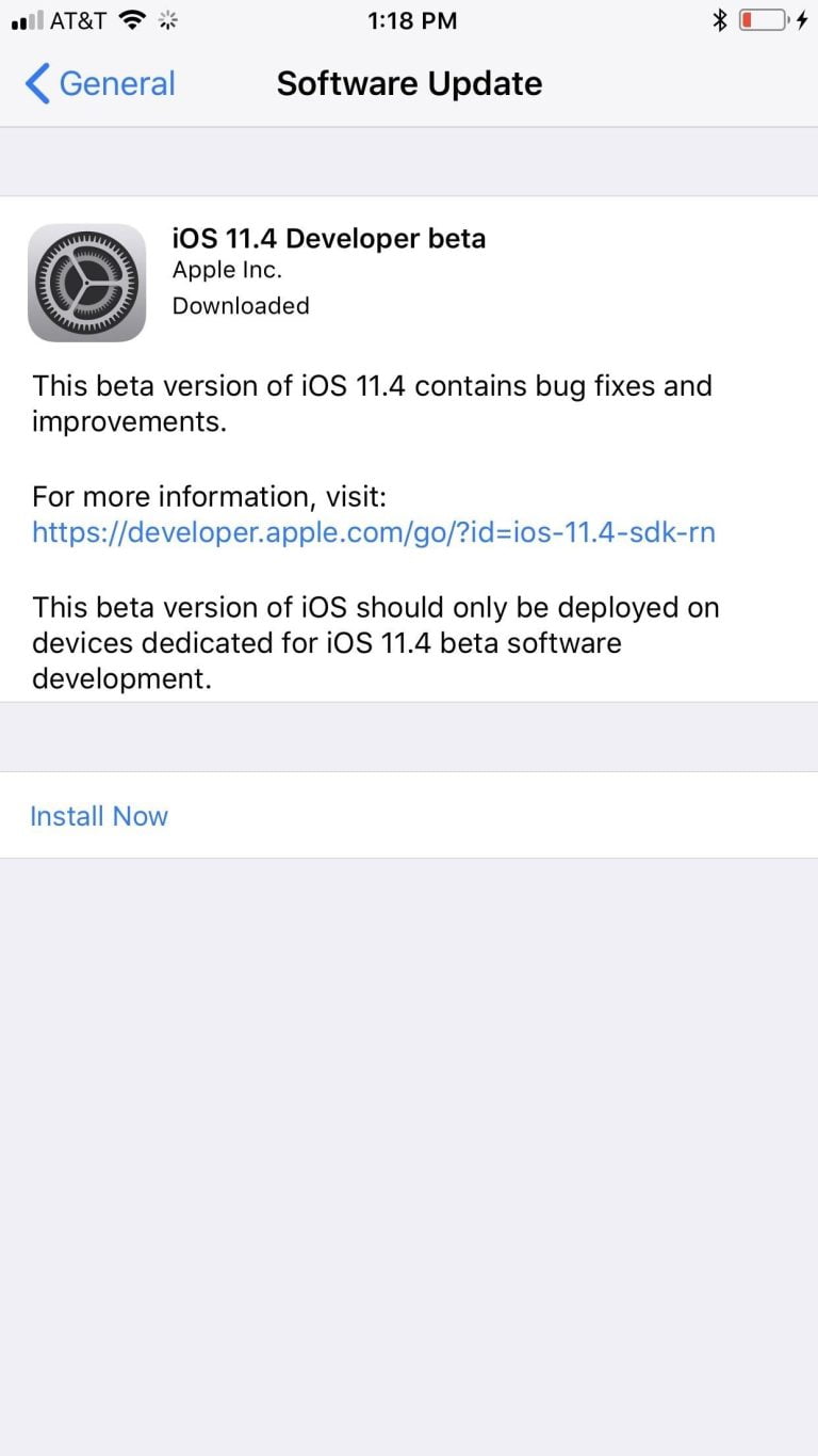 Apple releases first iOS 11.4 beta for developers