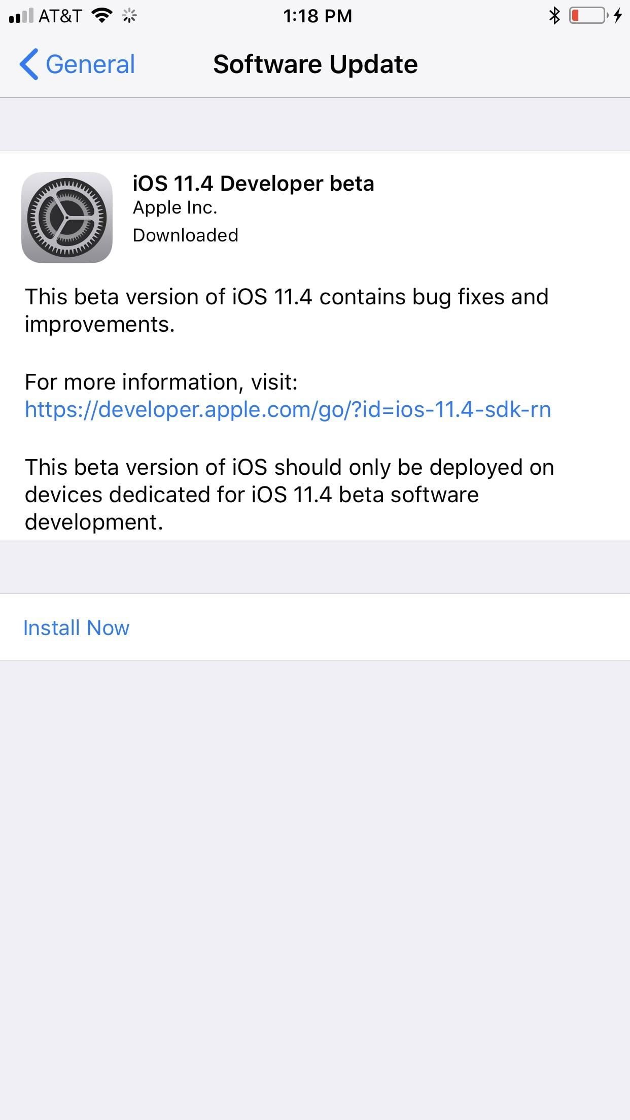 Apple releases first iOS 11.4 beta for developers