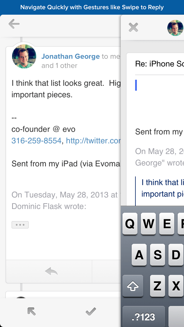 Evomail, the new modern Gmail client for iPad