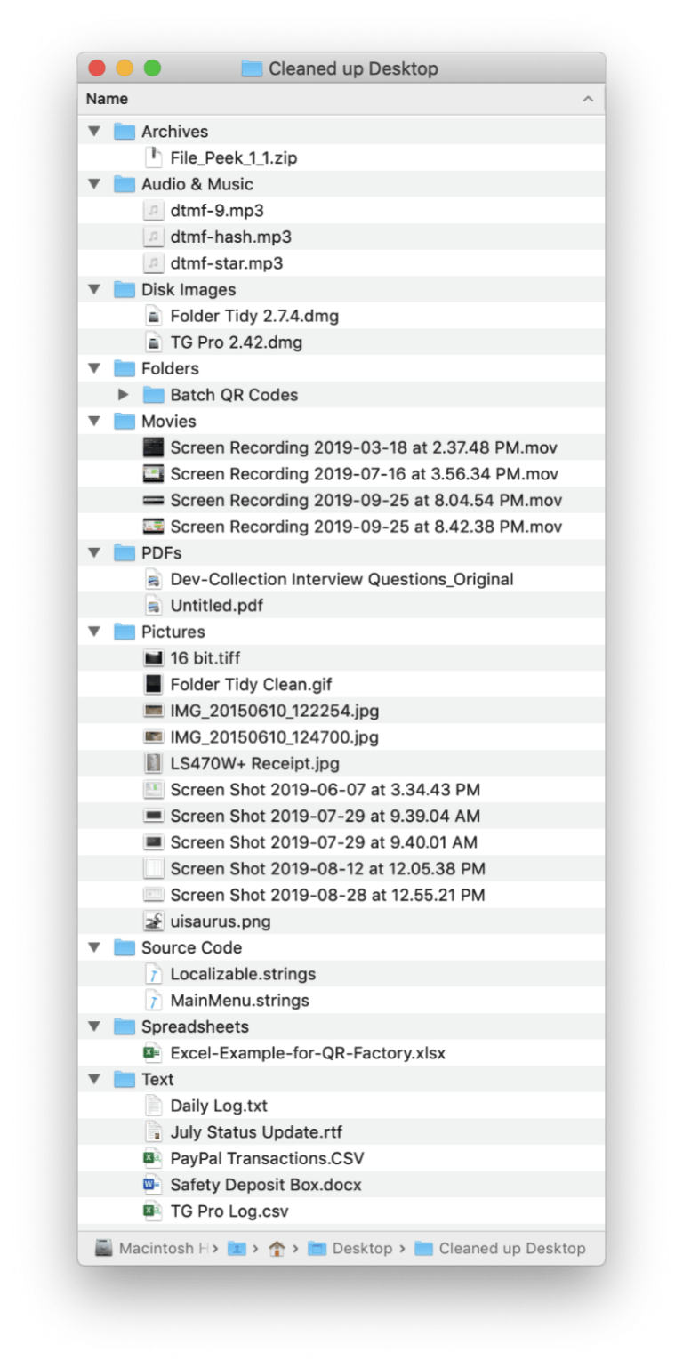 Folder Tidy, the best application to order folders in Mac
