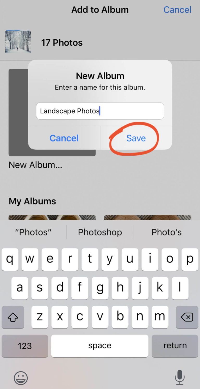 How to edit the name of a photo album on the iPhone