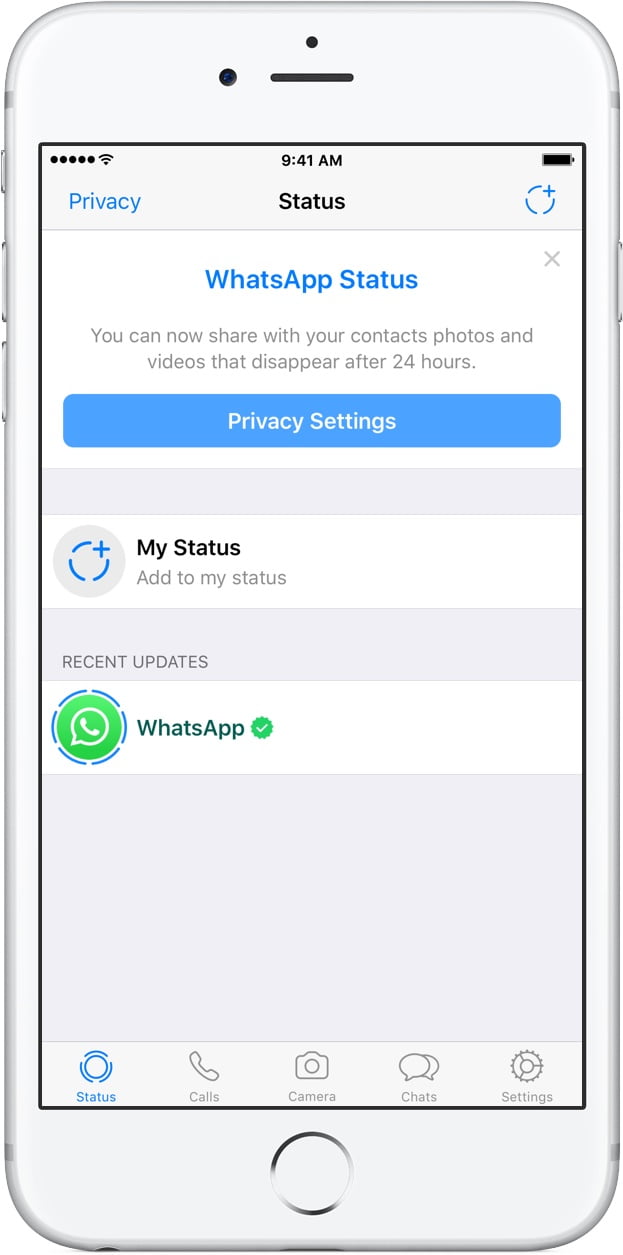 Using WhatsApp Status on the iPhone